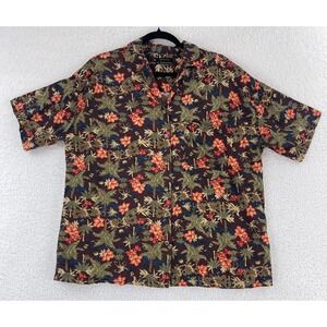 Urban Outfitters Brown Morgan Palm Print Shirt Womens Button-Up Size Large‎